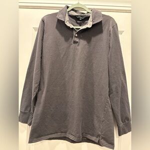 Stylish Gray Striped Men's Polo Shirt